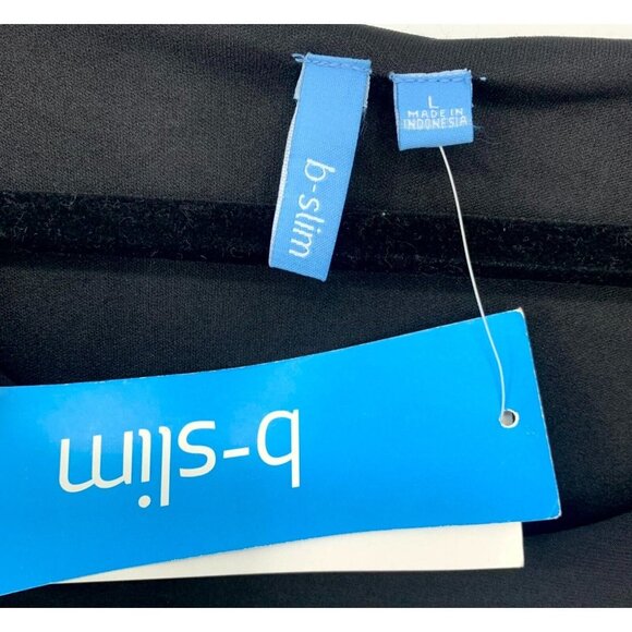 B-Slim Women Dress Large Short Sleeve Black Side Ruched Knee Length Stretch New - Picture 6 of 9